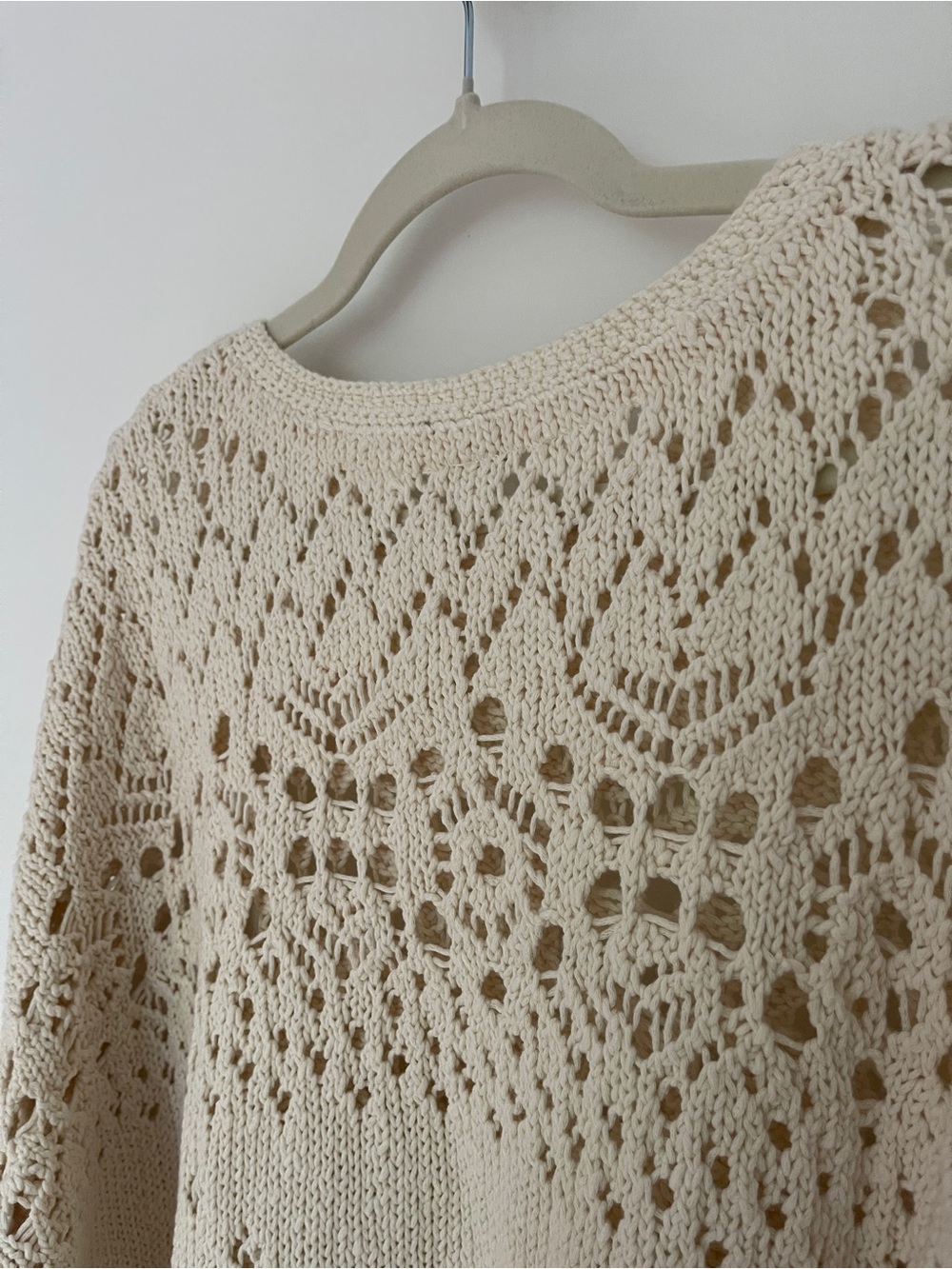 FREE PEOPLE "Traveling" Crochet Knit Sweater - Oversized - XL - Picture 8 of 9